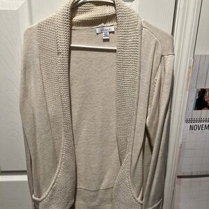 Cream Open Front Sweater